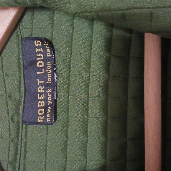 Robert Louis Jacket Emerald Green zippered pockets   5 Button closure Collar - Picture 2 of 4